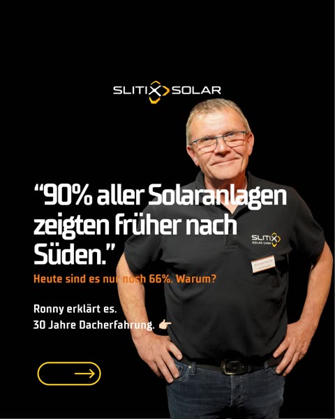 LinkedIn-Beitrag: Ronny erklärt, warum heute nur noch 66% der Solaranlagen nach Süden zeigen